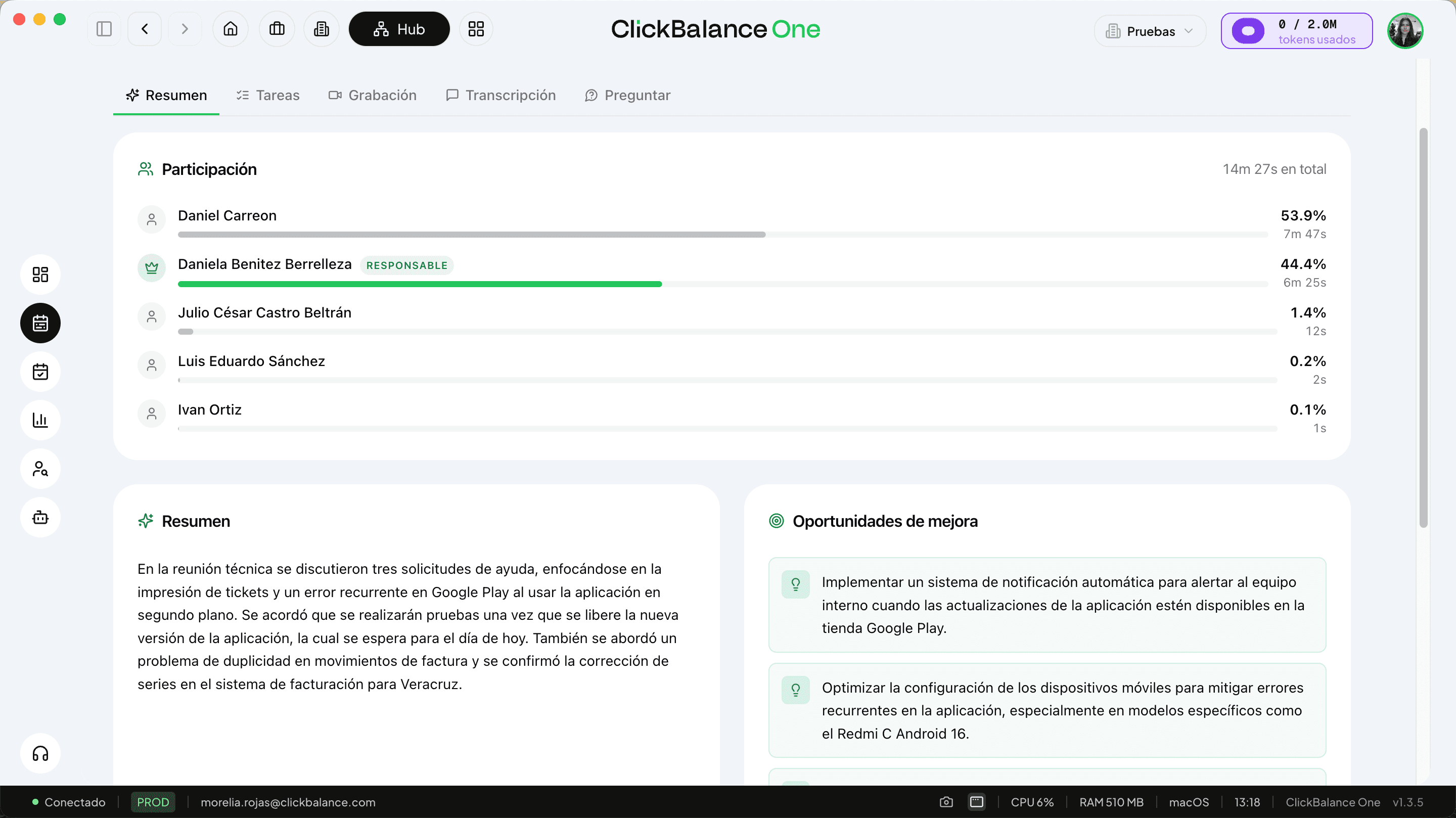 Calificación del vendedor y retroalimentación por dimensión